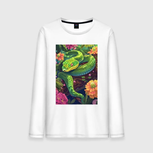 Мужской лонгслив хлопок Тропическая змея
