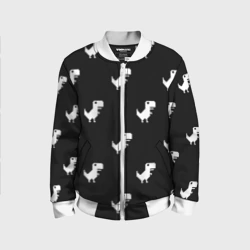Детский бомбер 3D С пиксельными силуэтами 8 бит динозавриков