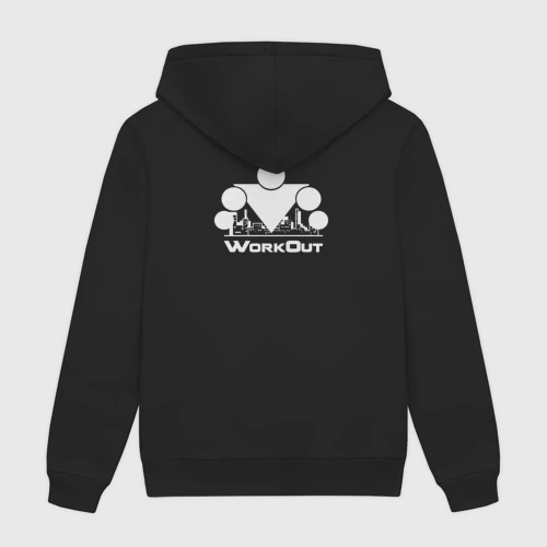 Мужская толстовка хлопок с принтом WorkOut 2020, вид сзади #1