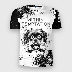 Мужская футболка 3D Slim Within Temptation - рок пес