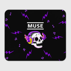 Прямоугольный коврик для мышки Muse неоновый череп