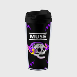 Термокружка-непроливайка Muse неоновый череп