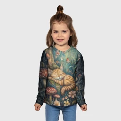 Детский лонгслив 3D Спящий полосатый котёнок - фото 2