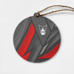 Деревянная игрушка круг Kuromi red lines