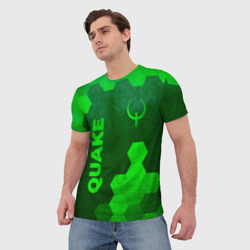 Мужская футболка 3D Quake - green gradient вертикально - фото 2
