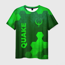 Мужская футболка 3D Quake - green gradient вертикально