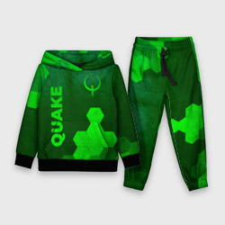 Детский костюм с толстовкой 3D Quake - green gradient вертикально