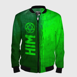 Мужской бомбер 3D HIM - green gradient по-вертикали