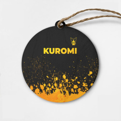 Деревянная игрушка круг Kuromi - gold gradient посередине