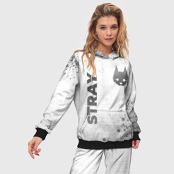 Женский костюм с толстовкой 3D Stray - white gradient вертикально - фото 2