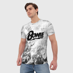 Мужская футболка 3D David Bowie white graphite - фото 2