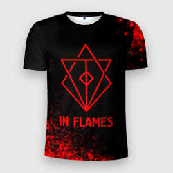 Мужская футболка 3D Slim In Flames - red gradient