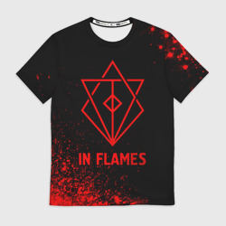 Мужская футболка 3D In Flames - red gradient