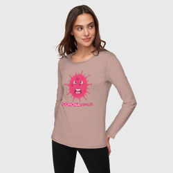 Женский лонгслив хлопок Pink coronavirus - фото 2