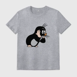 Мужская футболка хлопок Чешский крот в шоке от происходящего мем