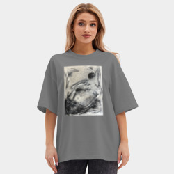 Женская футболка Oversize хлопок premium Graphic painting - фото 2