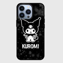 Чехол для iPhone 13 Pro Kuromi glitch на темном фоне
