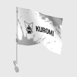 Флаг для автомобиля Kuromi glitch на светлом фоне по-горизонтали