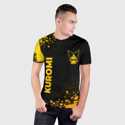 Мужская футболка 3D Slim Kuromi - gold gradient вертикально - фото 2