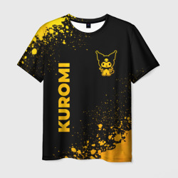Мужская футболка 3D Kuromi - gold gradient вертикально