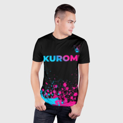 Мужская футболка 3D Slim Kuromi - neon gradient посередине - фото 2