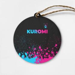 Деревянная игрушка круг Kuromi - neon gradient посередине