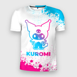 Мужская футболка 3D Slim Kuromi neon gradient style
