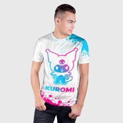 Мужская футболка 3D Slim Kuromi neon gradient style - фото 2