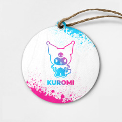 Деревянная игрушка круг Kuromi neon gradient style