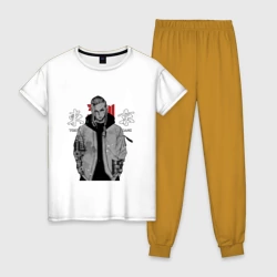 Женская пижама с белой футболкой хлопок Токийские мстители Рюгуджи Дракен