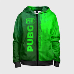 Детская толстовка 3D на молнии PUBG - green gradient по-вертикали