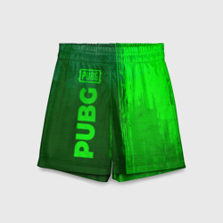 Детские спортивные шорты 3D PUBG - green gradient по-вертикали
