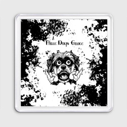 Магнит 55*55 Three Days Grace - рок пес