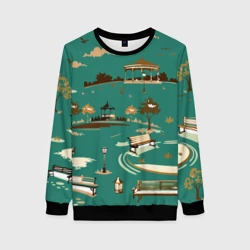 Женский свитшот 3D Осенний городской парк