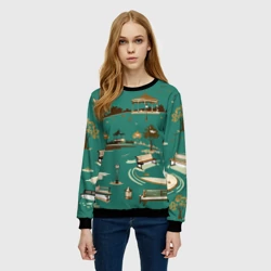 Женский свитшот 3D Осенний городской парк - фото 2