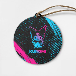 Деревянная игрушка круг Kuromi - neon gradient