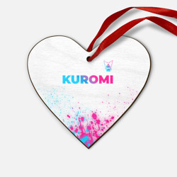 Деревянная игрушка Сердце Kuromi neon gradient style посередине