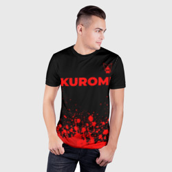 Мужская футболка 3D Slim Kuromi - red gradient посередине - фото 2