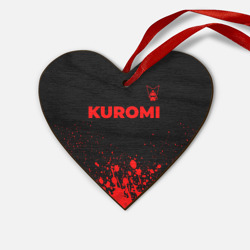 Деревянная игрушка Сердце Kuromi - red gradient посередине