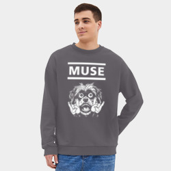 Мужской свитшот oversize без начеса хлопок Muse rock dog - фото 2