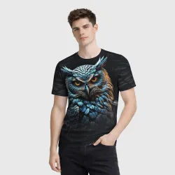 Мужская футболка 3D Rock owl - фото 2