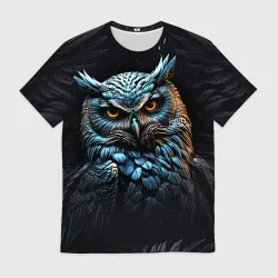 Мужская футболка 3D Rock owl
