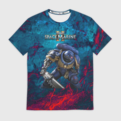 Мужская футболка 3D Warhammer 40000 space marine  2 ультрамарин