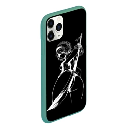 Чехол для iPhone 11 Pro Max матовый 2B с катаной - Nier automata B&W contours - фото 2