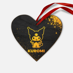Деревянная игрушка Сердце Kuromi - gold gradient