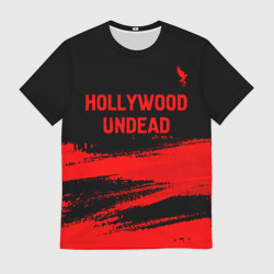 Мужская футболка 3D Hollywood Undead - red gradient посередине