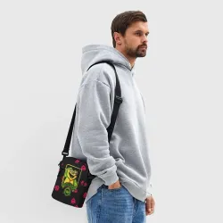 Сумка через плечо 3D Боевые жабы пиксельно - лого паттерн - фото 2