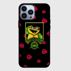 Чехол для iPhone 13 Pro Max Боевые жабы пиксельно - лого паттерн