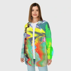 Женская рубашка oversize 3D Текстура глитч краски - фото 2
