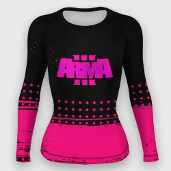 Женский рашгард 3D ARMA розовая геометрия